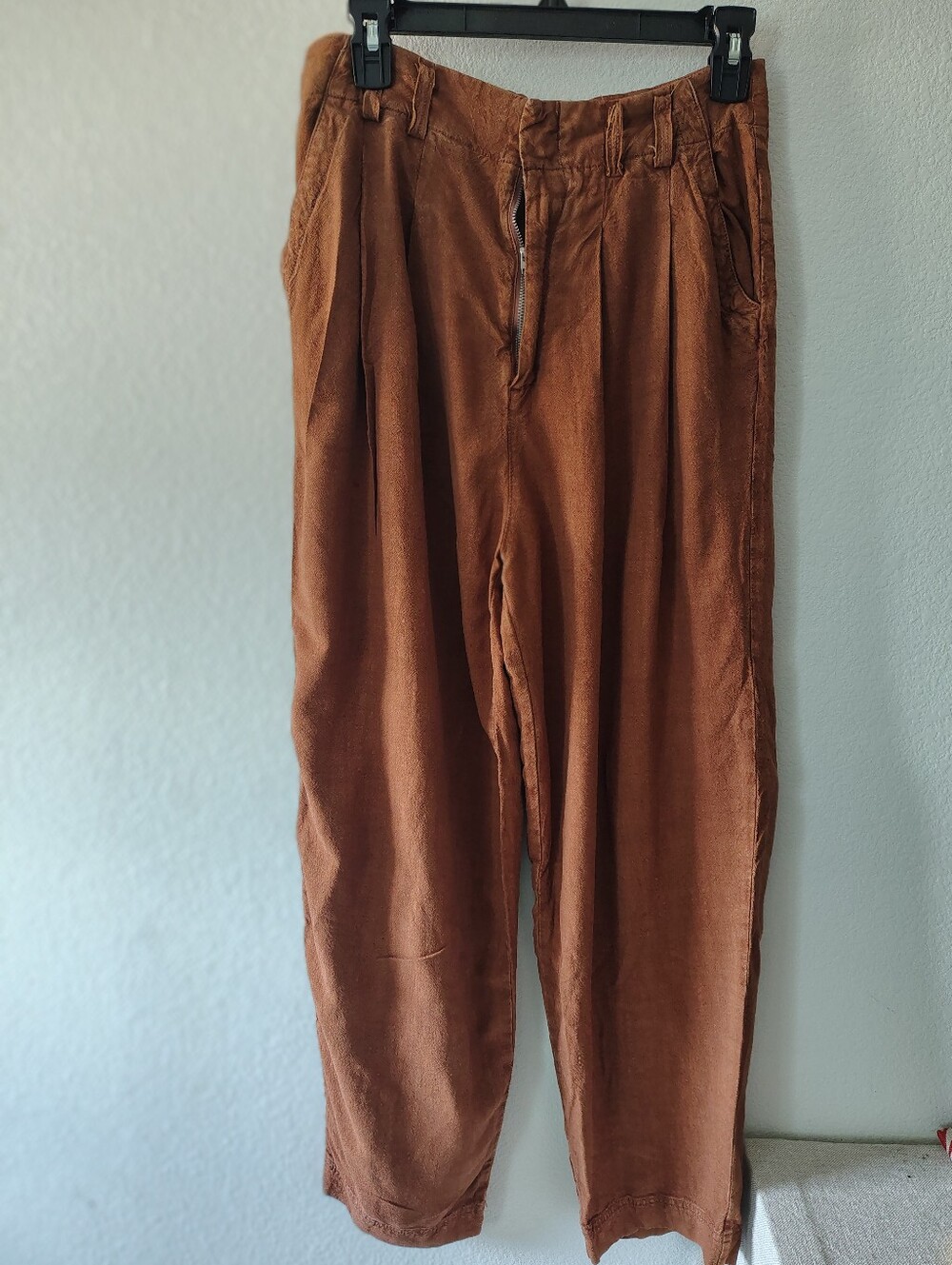 Free People Women's Trousers in Rust Brown